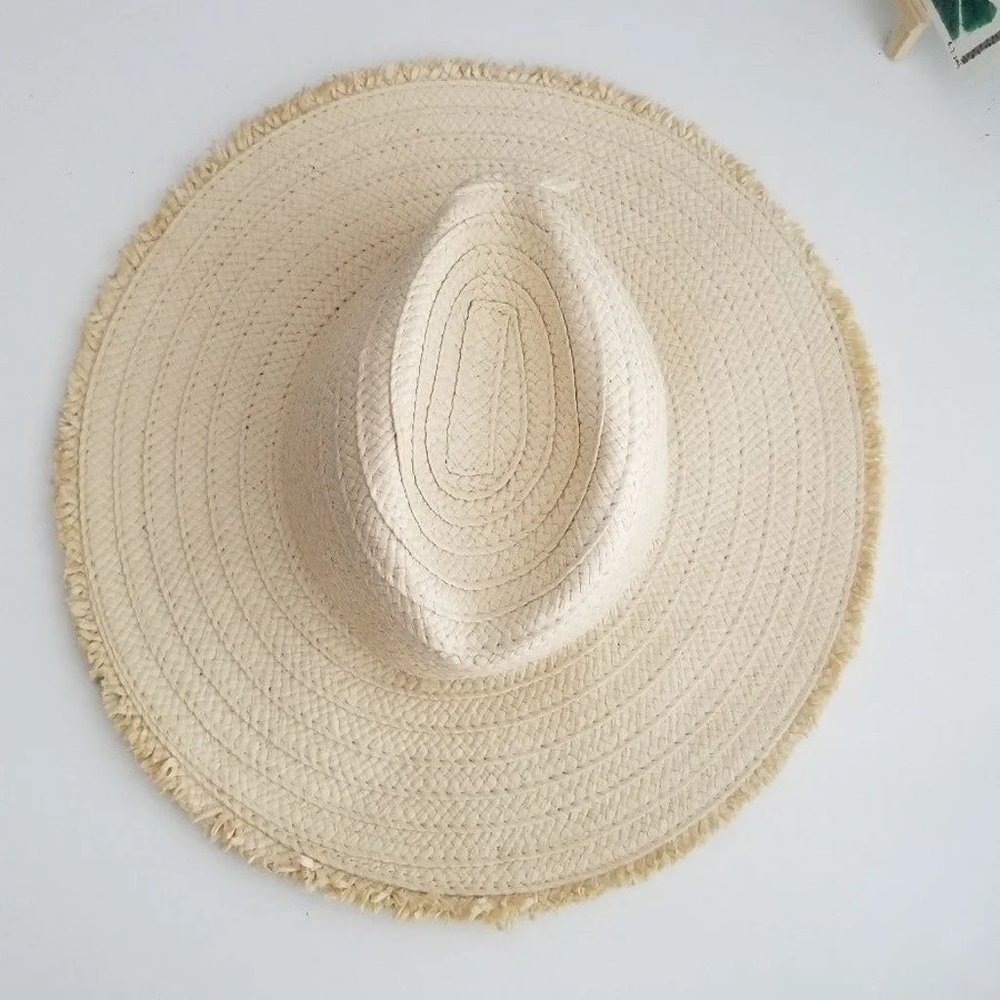 Steve Madden women's Straw Hat with Frayed Trim